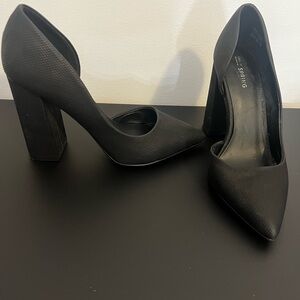 Call It Spring Black Textured Heels